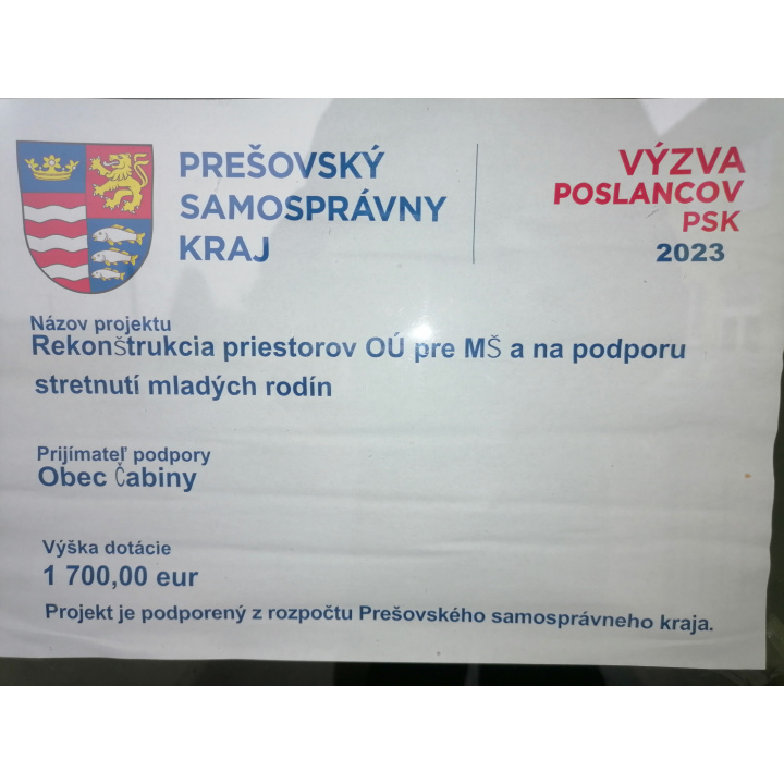 Rekonštrukcia priestorov OÚ pre MŠ a na podporu stretnutí mladých rodín